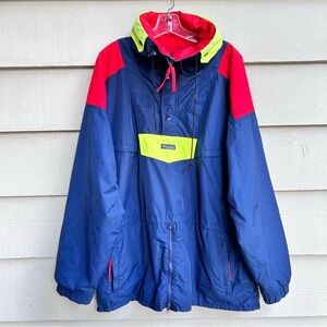 Vintage Columbia Pullover Windbreaker Colorblock 90s Retro Ski Men's Size XL
